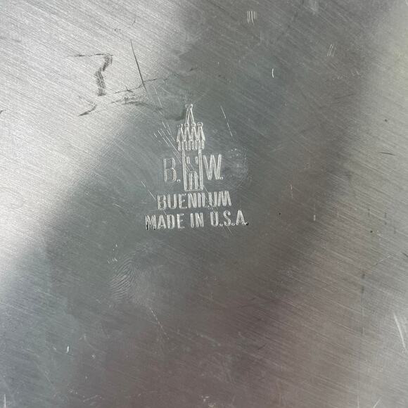 Vintage BW Buenilum Aluminum Serving Tray Bowl Chip and Dip - Picture 10 of 12